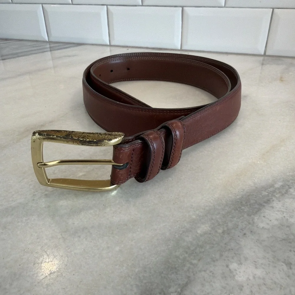 Daniel Cremieux Belt Mens 40/100 Brown Embossed Leather Signature Collection GWB